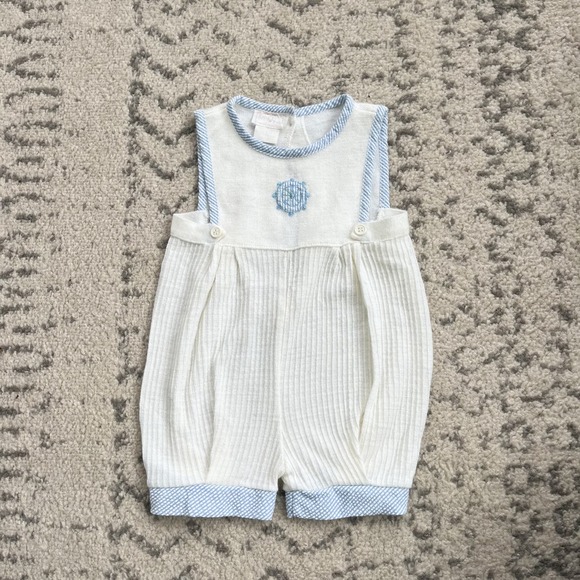 Vintage 1990s Sweater Sailor Nautical Romper 18mos - Picture 1 of 7